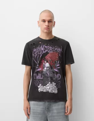 Tricou imprimat cu maneca scurta