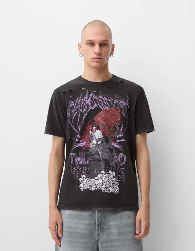 Tricou imprimat cu maneca scurta Tricou imprimat cu maneca scurta