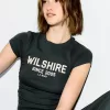 Tricou imprimat cu mânecă scurtă, cu aplecare Tricou imprimat cu mânecă scurtă, cu aplecare