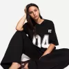 Tricou imprimat cu maneca scurta cu decolteu in V Tricou imprimat cu maneca scurta cu decolteu in V
