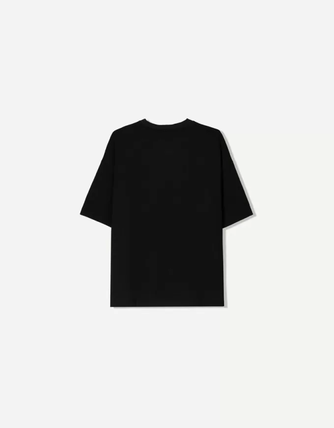 Tricou imprimat cu maneca scurta cu decolteu in V Tricou imprimat cu maneca scurta cu decolteu in V
