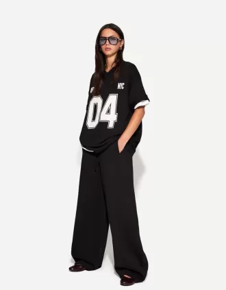 Tricou imprimat cu maneca scurta cu decolteu in V