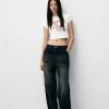 Tricou imprimat cu mâneci raglan scurte Tricou imprimat cu mâneci raglan scurte