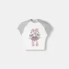 Tricou imprimat cu mâneci raglan scurte Tricou imprimat cu mâneci raglan scurte