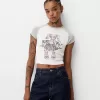Tricou imprimat cu mâneci raglan scurte Tricou imprimat cu mâneci raglan scurte