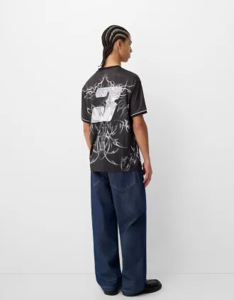Tricou imprimat plasă cu mânecă scurtă