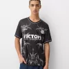Tricou imprimat plasă cu mânecă scurtă Tricou imprimat plasă cu mânecă scurtă