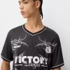 Tricou imprimat plasă cu mânecă scurtă Tricou imprimat plasă cu mânecă scurtă