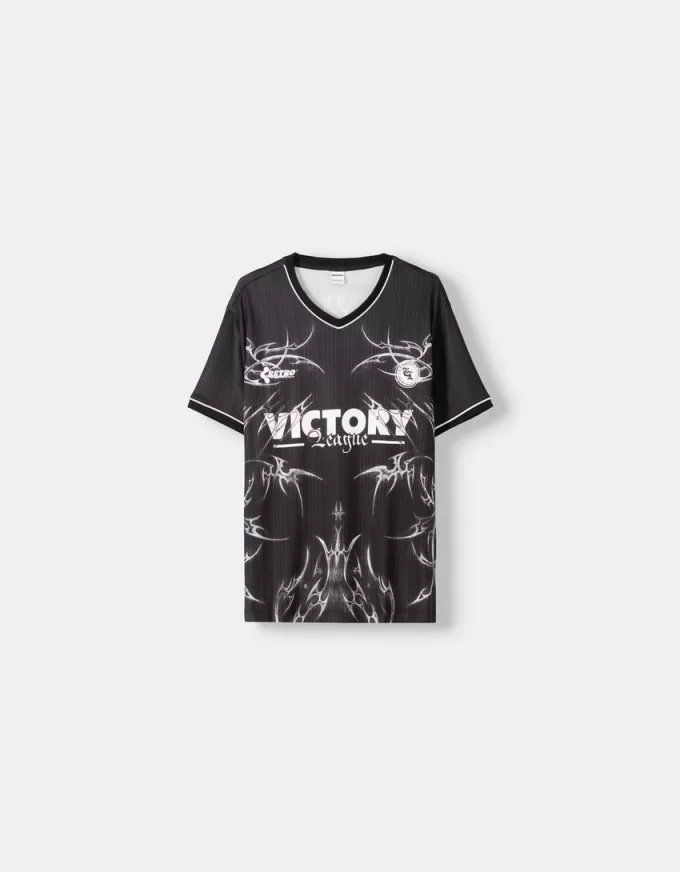 Tricou imprimat plasă cu mânecă scurtă Tricou imprimat plasă cu mânecă scurtă