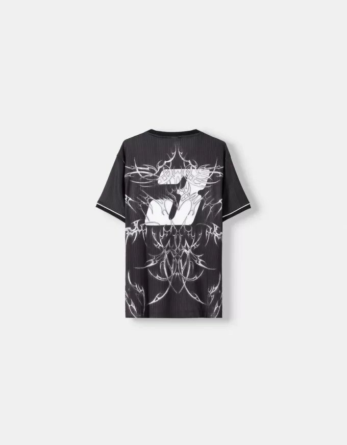 Tricou imprimat plasă cu mânecă scurtă Tricou imprimat plasă cu mânecă scurtă