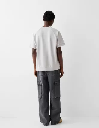 Tricou interlock cu mânecă scurtă, cu potrivire boxy