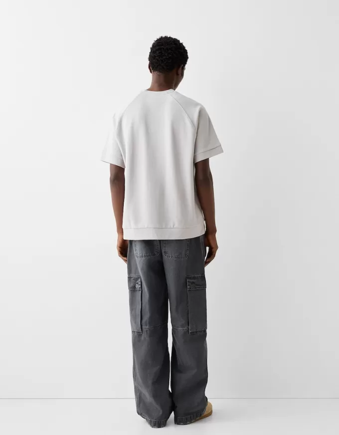 Tricou interlock cu mânecă scurtă, cu potrivire boxy Tricou interlock cu mânecă scurtă, cu potrivire boxy