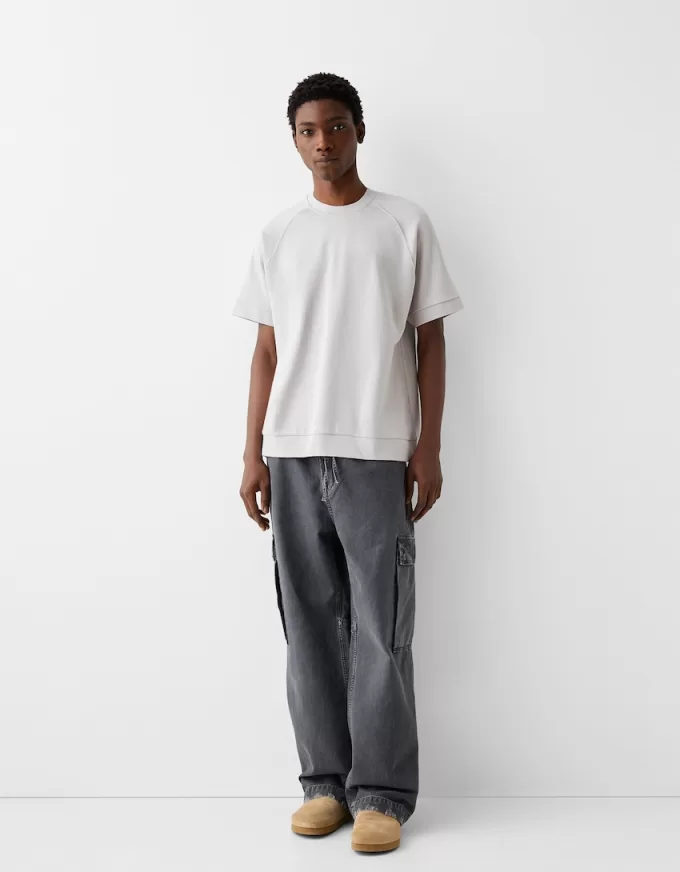 Tricou interlock cu mânecă scurtă, cu potrivire boxy Tricou interlock cu mânecă scurtă, cu potrivire boxy