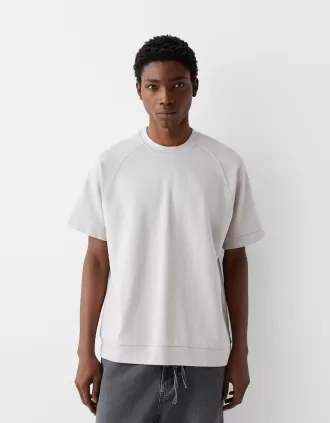 Tricou interlock cu mânecă scurtă, cu potrivire boxy