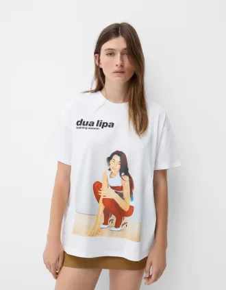 Tricou oversize cu maneca scurta Dua Lipa
