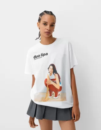 Tricou oversize cu maneca scurta Dua Lipa