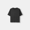 Tricou oversize cu mânecă scurtă din strass Tricou oversize cu mânecă scurtă din strass