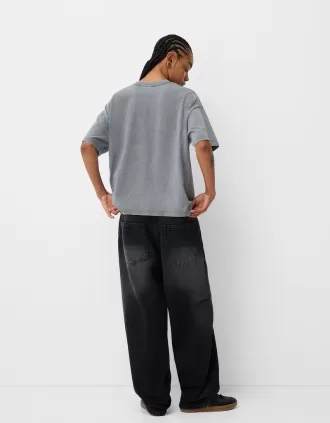 Tricou oversize imprimat cu maneca scurta