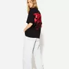 Tricou oversize imprimat cu maneca scurta Tricou oversize imprimat cu maneca scurta