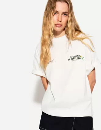 Tricou oversize imprimat cu maneca scurta