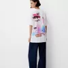 Tricou oversize imprimat cu maneca scurta