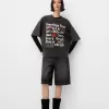 Tricou oversize imprimat cu maneca scurta