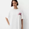 Tricou oversize imprimat cu maneca scurta
