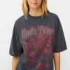 Tricou oversize imprimat cu maneca scurta Tricou oversize imprimat cu maneca scurta
