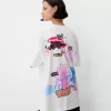 Tricou oversize imprimat cu maneca scurta