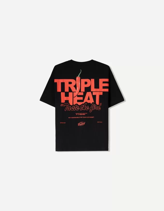 Tricou oversize imprimat cu maneca scurta Tricou oversize imprimat cu maneca scurta