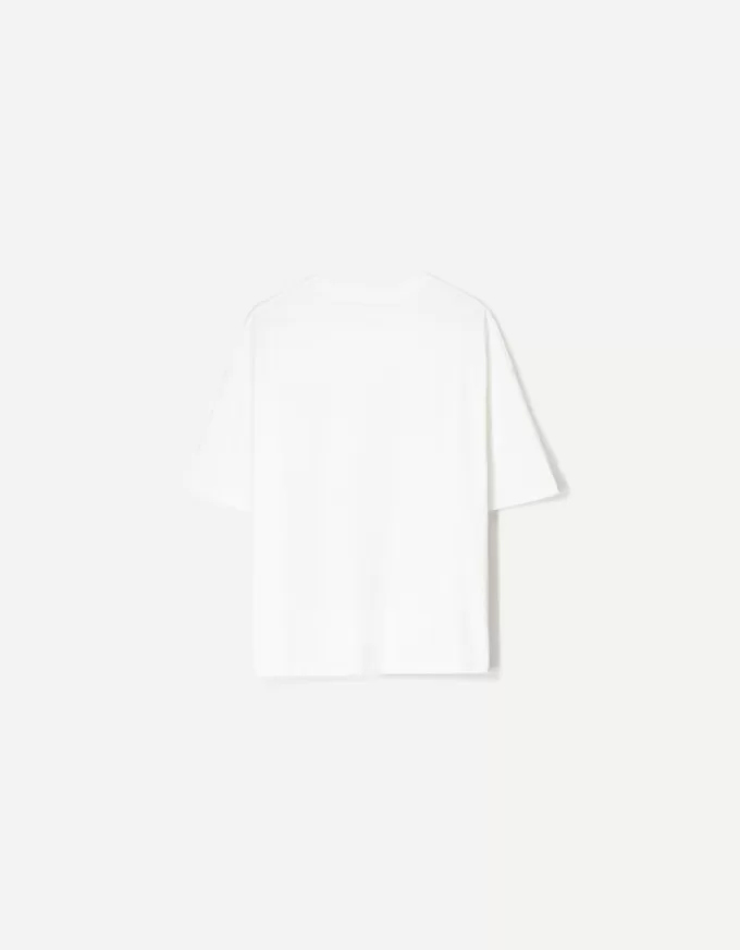 Tricou oversize imprimat cu maneca scurta Tricou oversize imprimat cu maneca scurta