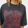 Tricou oversize imprimat cu maneca scurta Tricou oversize imprimat cu maneca scurta