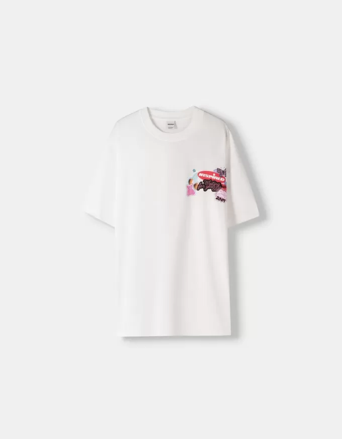 Tricou oversize imprimat cu maneca scurta