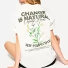 Tricou oversize imprimat cu maneca scurta Tricou oversize imprimat cu maneca scurta