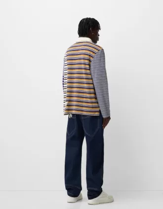 Tricou polo cu mânecă lungă în dungi