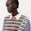 Tricou polo cu mânecă lungă în dungi