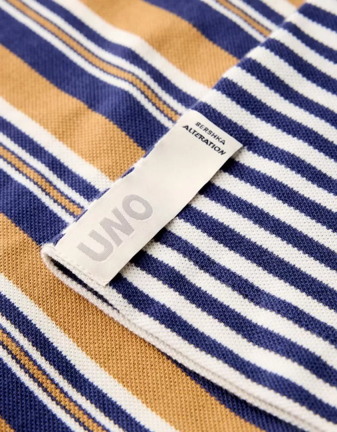 Tricou polo cu mânecă lungă în dungi
