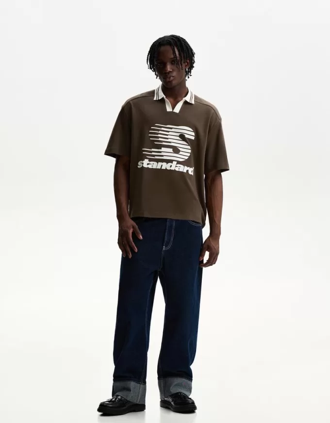 Tricou polo cu mânecă scurtă imprimat