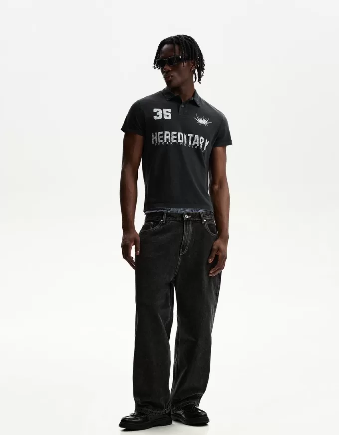 Tricou polo cu mânecă scurtă imprimat