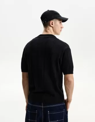 Tricou polo cu mânecă scurtă texturată