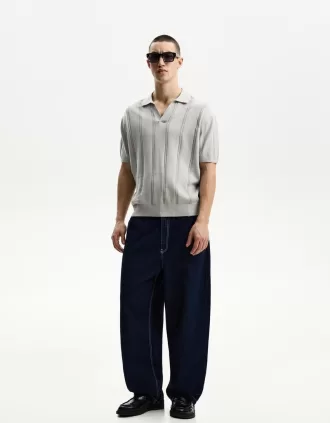 Tricou polo cu mânecă scurtă texturată Tricou polo cu mânecă scurtă texturată