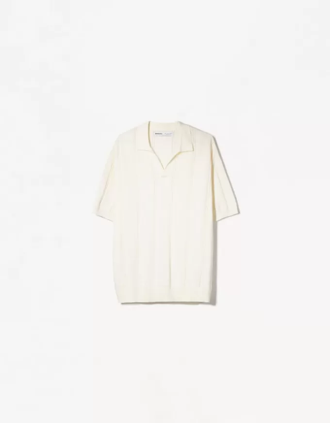 Tricou polo cu mânecă scurtă texturată