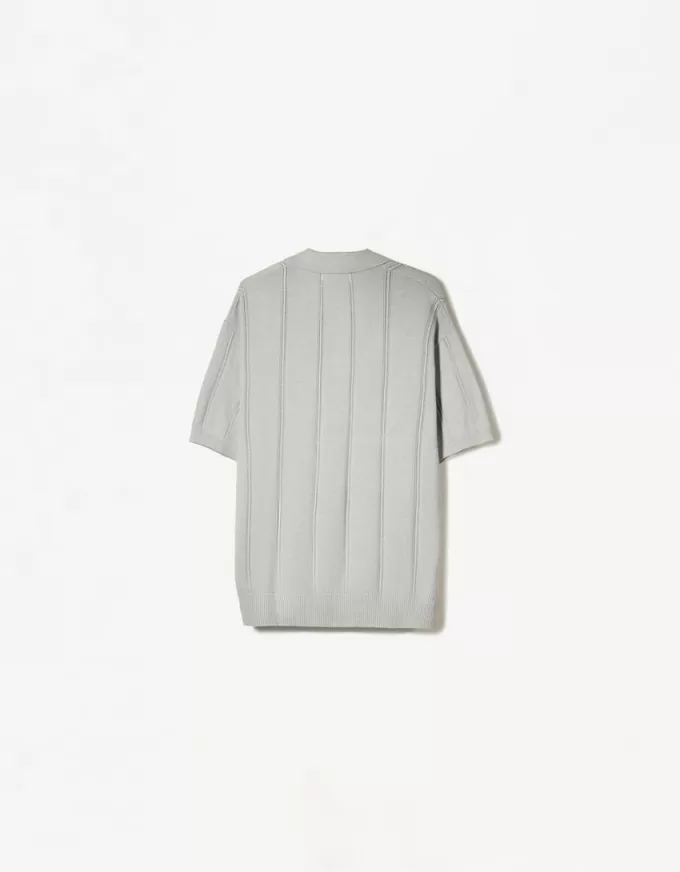 Tricou polo cu mânecă scurtă texturată