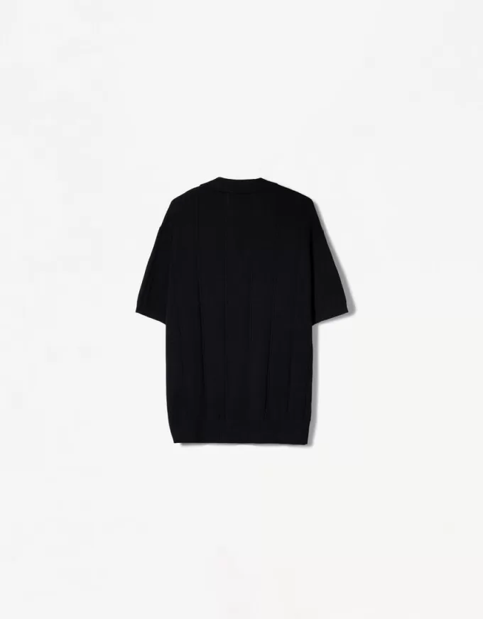 Tricou polo cu mânecă scurtă texturată