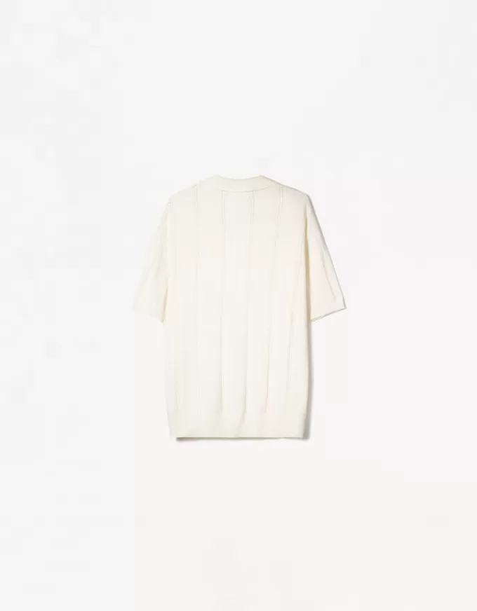 Tricou polo cu mânecă scurtă texturată