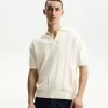 Tricou polo cu mânecă scurtă texturată