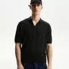 Tricou polo cu mânecă scurtă texturată