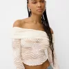 Tricou rustic decolteu Bardot cu maneca lunga Tricou rustic decolteu Bardot cu maneca lunga