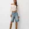 Tricou rustic decolteu Bardot cu maneca lunga Tricou rustic decolteu Bardot cu maneca lunga
