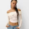 Tricou rustic decolteu Bardot cu maneca lunga Tricou rustic decolteu Bardot cu maneca lunga